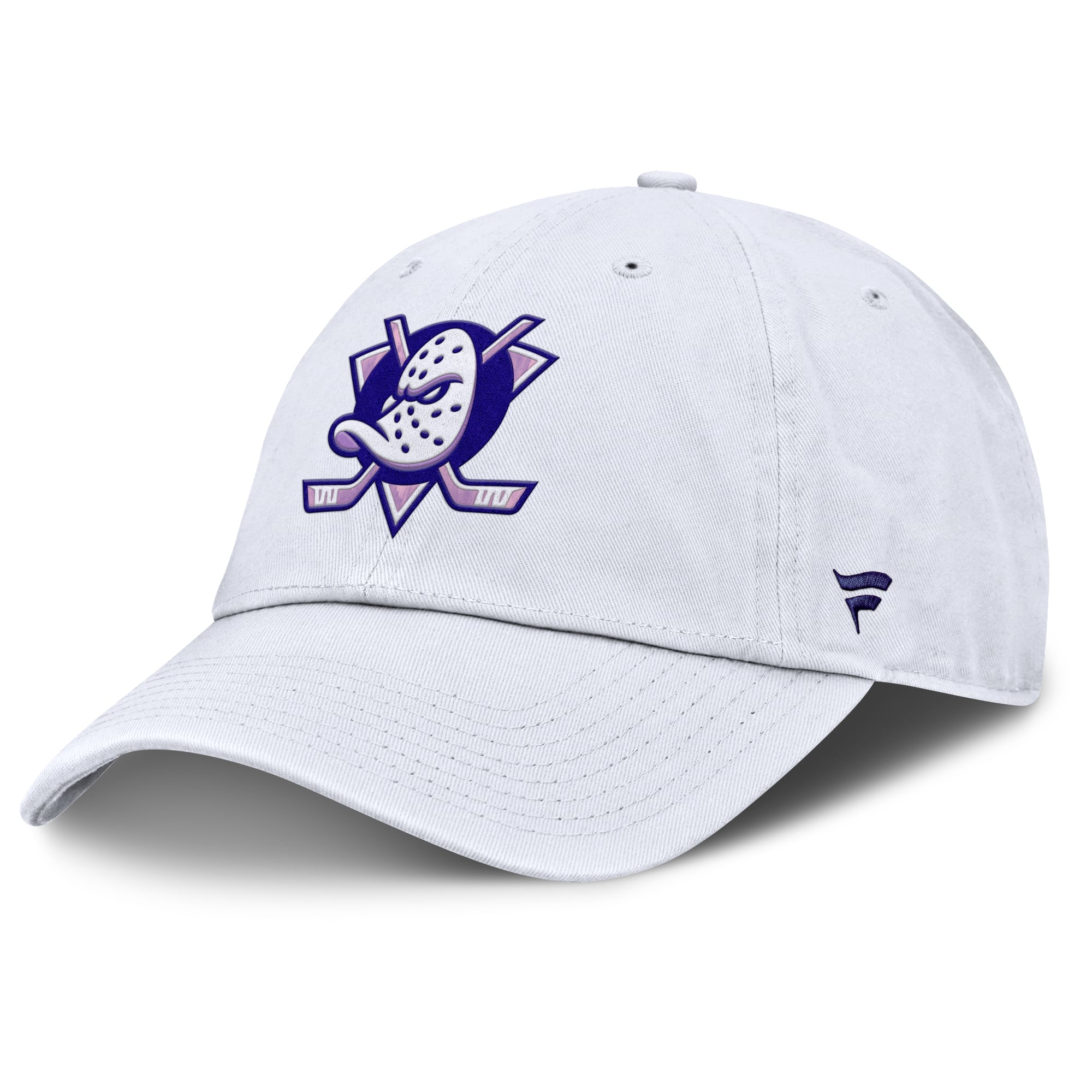 Men's Fanatics White Anaheim Ducks Authentic Pro Hockey Fights Cancer Adjustable Hat